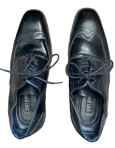 STACY ADAMS Men's 8M BLACK Leather 