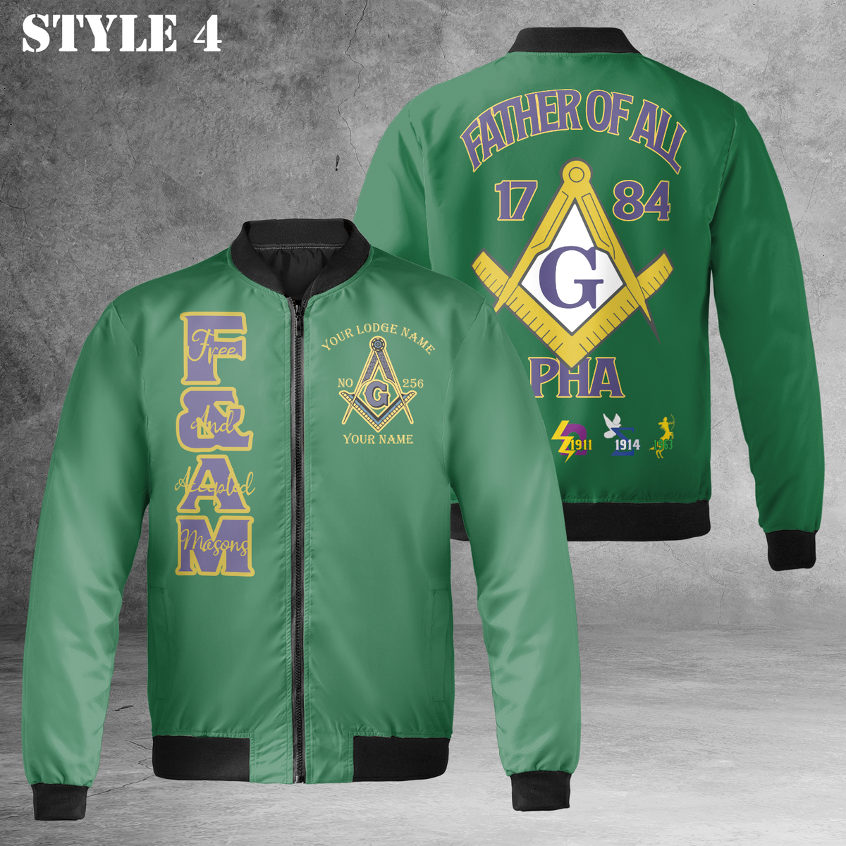 Personalized Lodge Prince Hall Mason Father Of All 3D Bomber