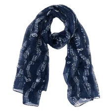 Wrapables Lightweight Musical Notes Long Scarf, Blue