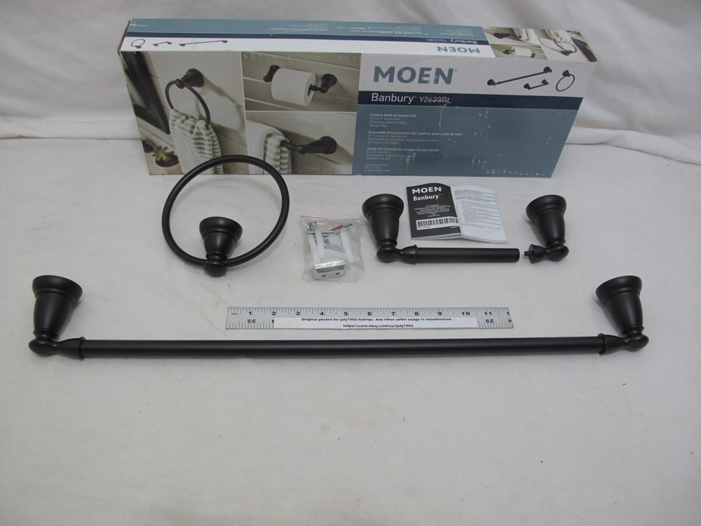 Moen Banbury 3-Piece Matte Black Bath Accessory Kit Y2633BL