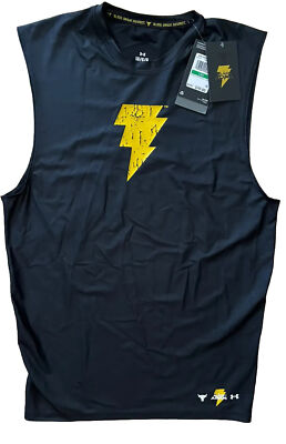 Under Armour The Rock Black Adam Gym Muscle COMPRESSION Shirt DC Comics $70~L