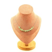 Halskette 10 Perlen Kyanit GrüN Aus Brasilien Kette Aus Edelstahl Halskette F