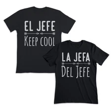 Valentines Day Couples Matching Outfits La Jefa Del Jefe El Jefe Keep Cool Red