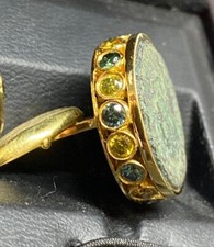CUFFLINKS 18kt Hand-made High-End 1 of 1 fancy diamonds & ancient Roman coins