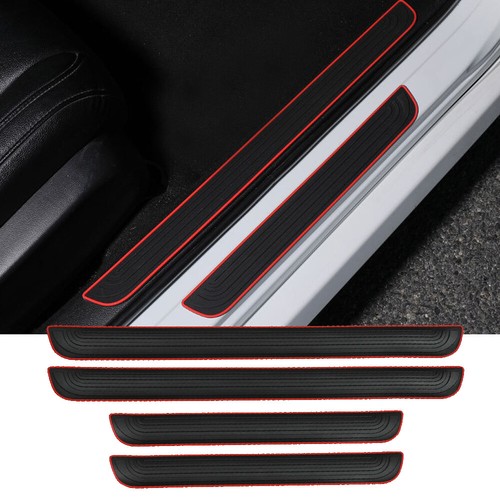 4pcs Rubber Car Door Scuff Sill Cover Panel Step Protector Kit Car Accessories - Picture 4 of 12