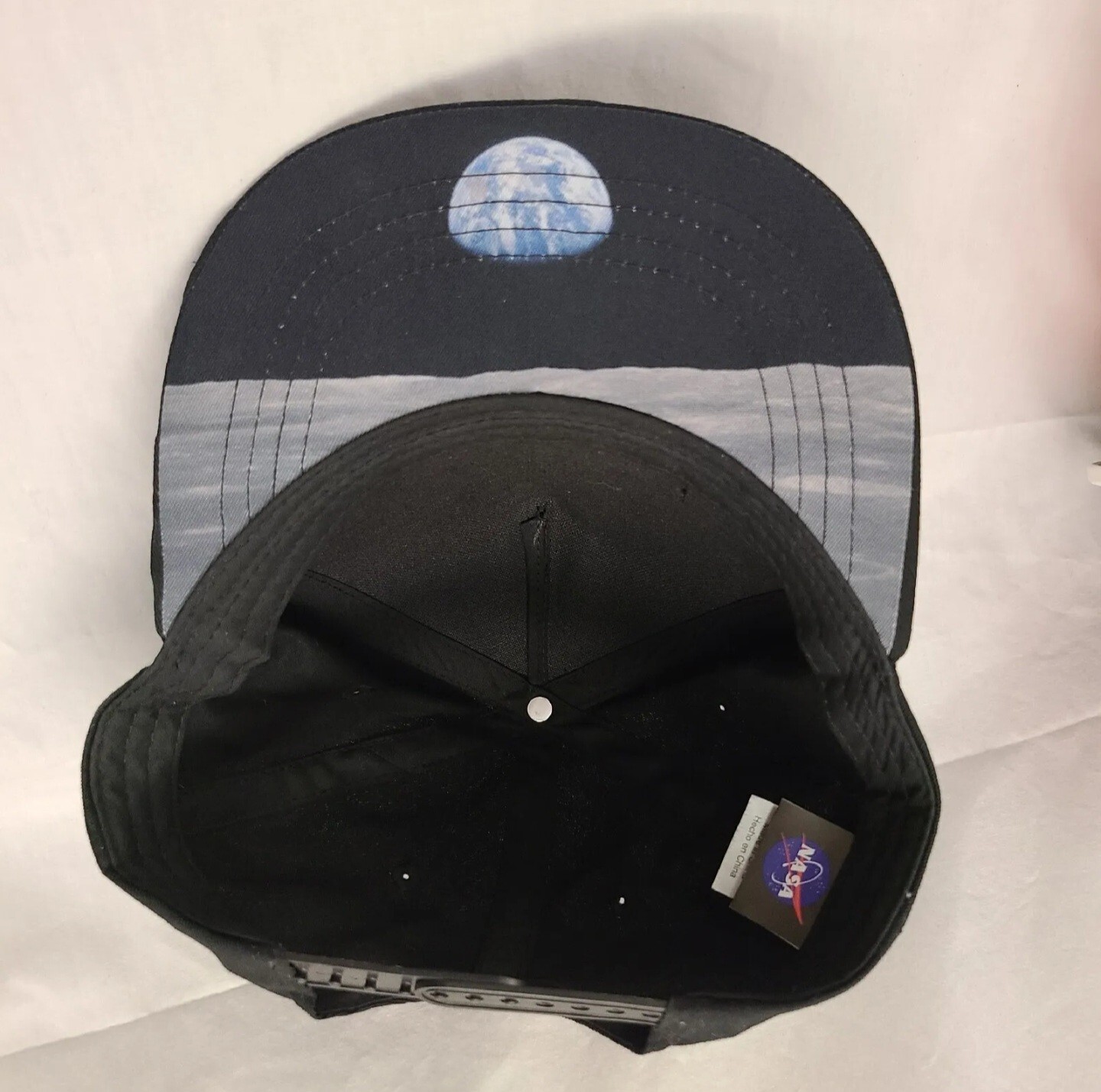 NASA snapback hat view Earth underside Black cap … - image 3