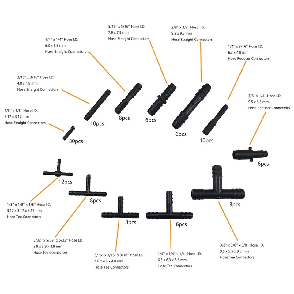 113 шт. автомобильных вакуумных соединителей в ассортименте трубок прямых тройниковых соединителей - Изображение 3 из 4