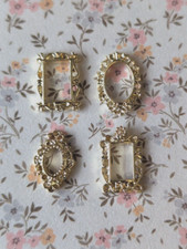 4x Gold ornate metal PICTURE FRAMES 1:48th scale dolls house decoration UK DH49