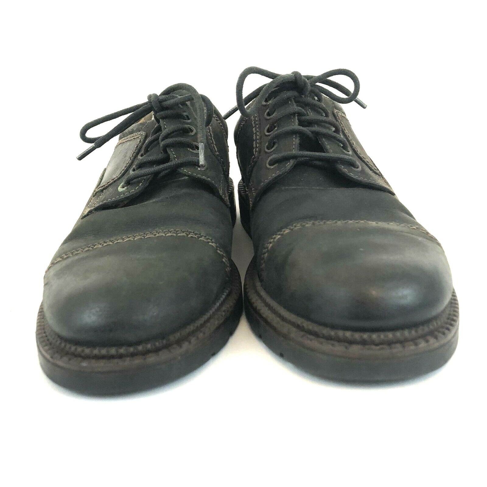 SAOLA Scarpe KLONDIKE ORIGINALI uomo 9 5M pelle nera suola a strappo MADE IN ITALY