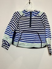 Hunter For Target Girls Pullover Windbreaker Jacket Blue/White Striped XL 14/16