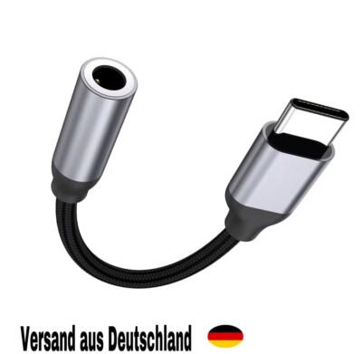 USB C auf AUX 3,5mm Musik Type C Kabel Klinke Handy Adapter Audio Kopfhörer