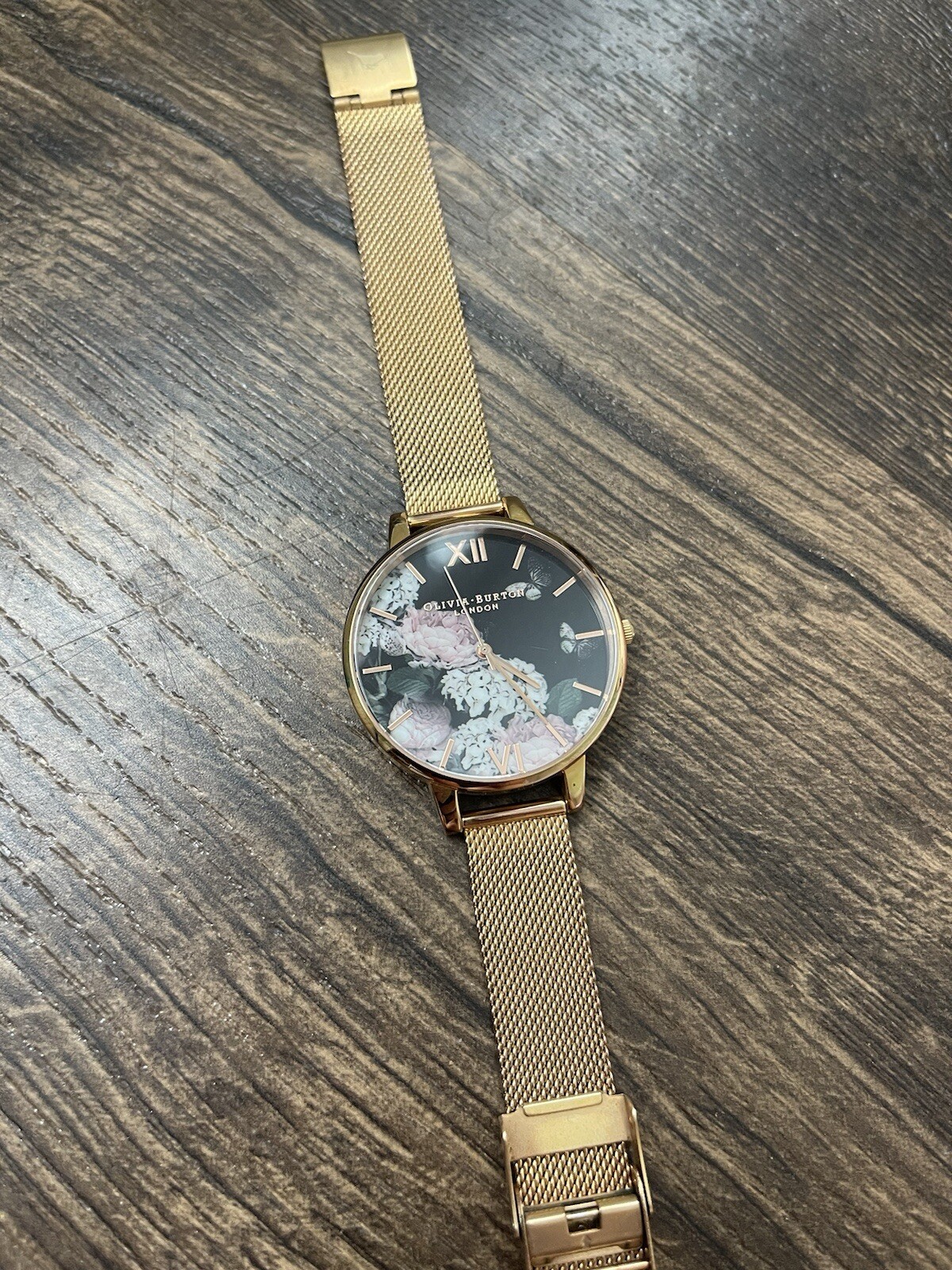 Olivia Burton Signature Floral Mesh Strap Watch