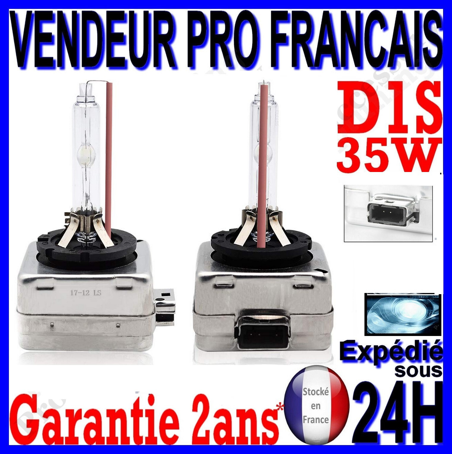 Ampoule D1S Xenon 35W 12V contre la fatigue visuelle en conduite nocturne 10000K