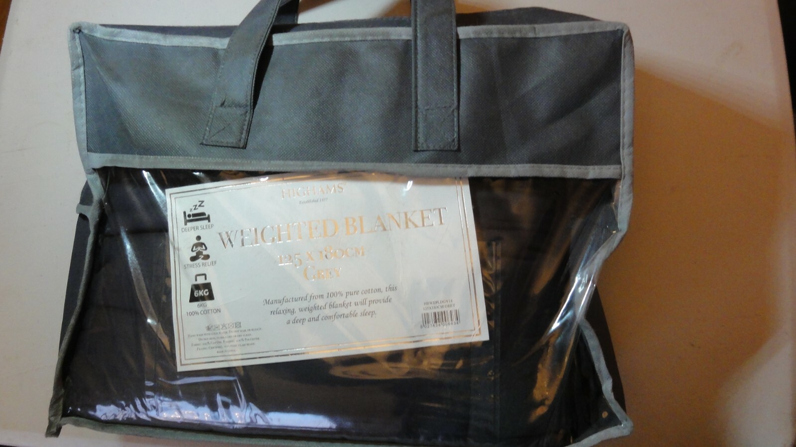 Highams 125 x 180cm Weighted Blanket Grey for sale online eBay