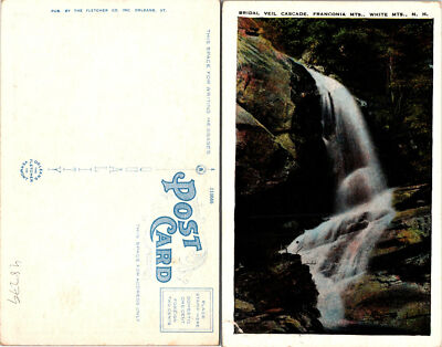 Bridal Veil Cascade Franconia Mountains White Mountains NH Postcard Unused 48279