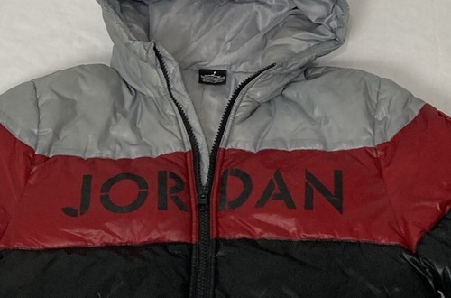 JORDAN DEPT OF FLIGHT JUMPMAN Patch PUFFER COAT HOODED BOYS SIZE Large - Picture 3 of 6