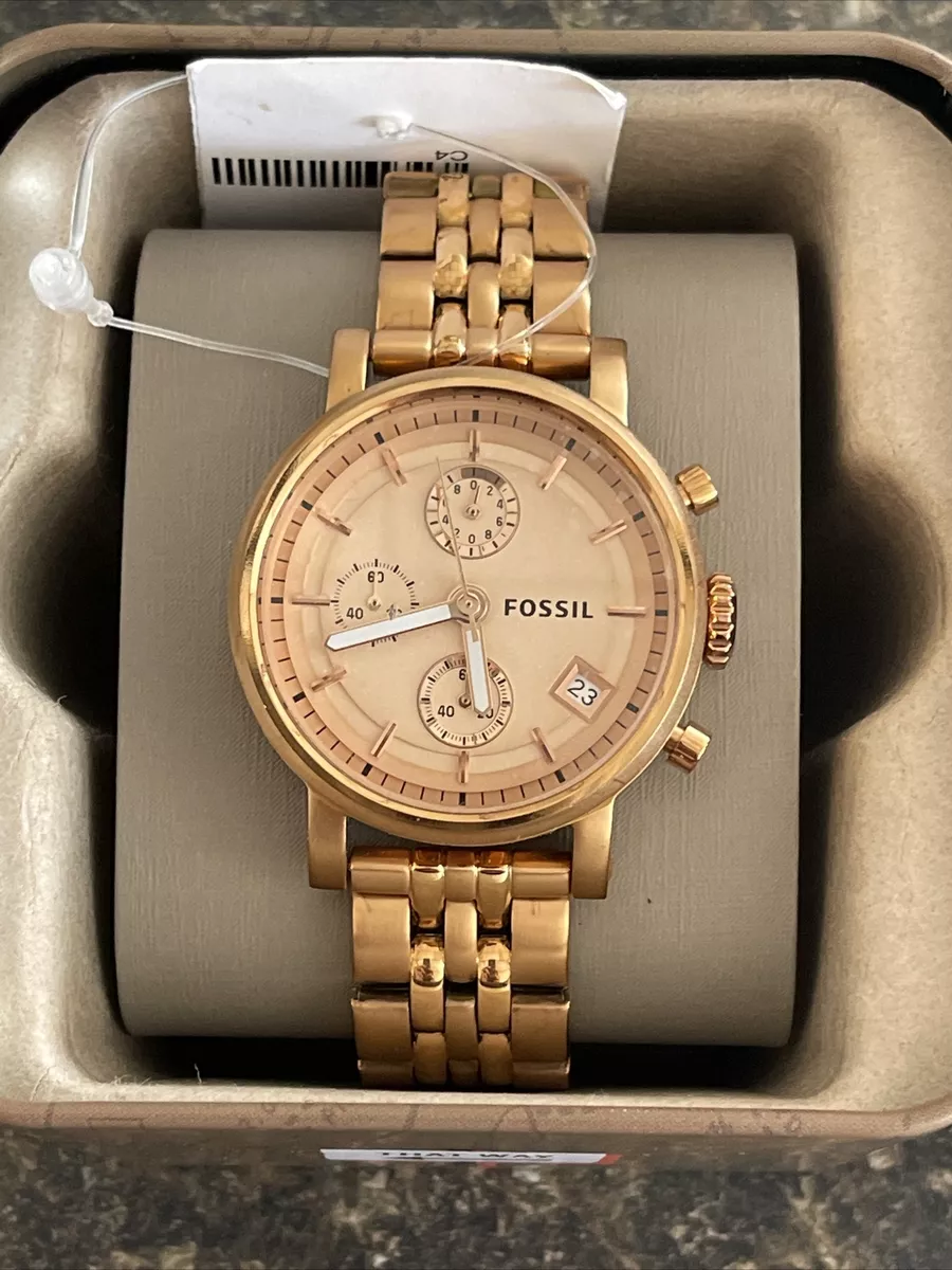 Fossil boyfriend rose gold sale