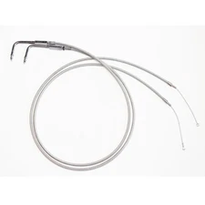 47" Stainless Steel Throttle and Idle Cables for Harley Touring Softail Dyna XL