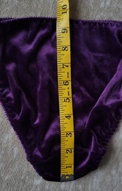 Vintage Purple Velvet & Lace Crop Cami & String Bikini Panty Set Size Small