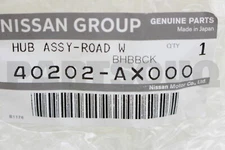 40202AX000 Genuine Nissan HUB ASSY-ROAD WHEEL,FRONT 40202-AX000