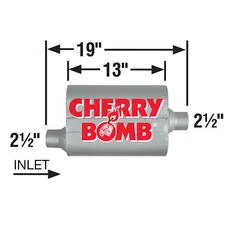 CHERRY BOMB 7406CB MUFFLER 2 1/2" INLET / OUTLET OFFSET / CENTER PRO SERIES