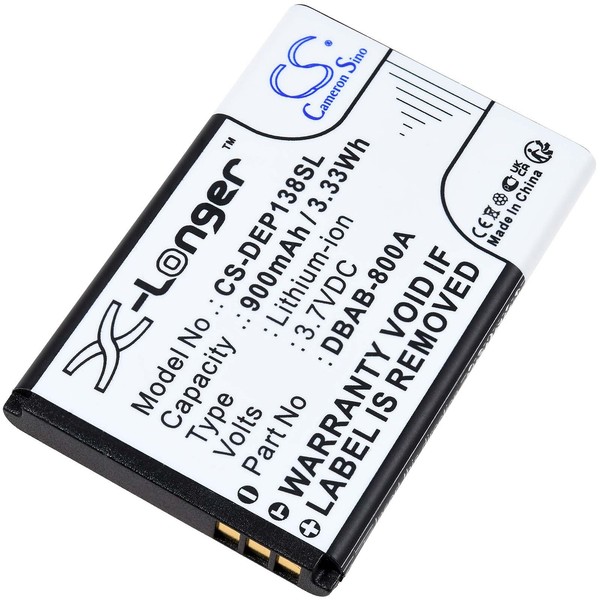 Akku Kompatibel Mit Doro Typ DFB-0350 3,7V 900Mah/3,3Wh Li-Ion Schwarz-image
