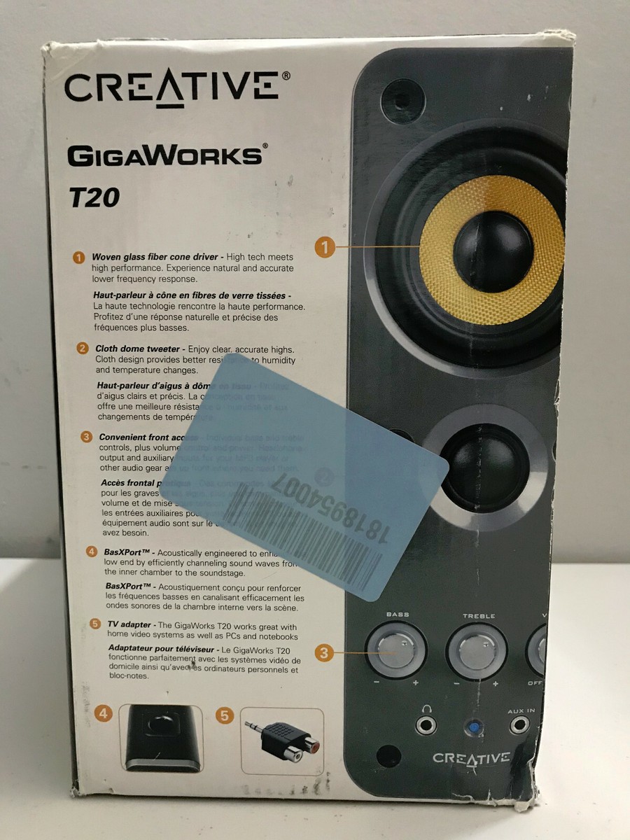 Original Creative GigaWorks T20 2.0 Multimedia Computer Speaker