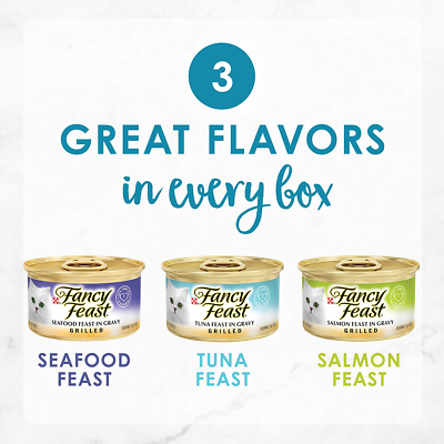 Purina Fancy Feast Grilled Tuna In Gravy Wet Cat Food - 24 Cans, Delicious & Natural
