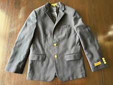 Class Club Boys Youth Sz 12 Navy Blue Blazer Jacket Wool Blend Goldtone Buttons