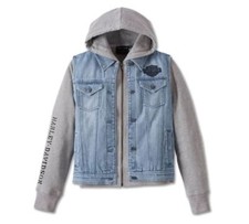 Harley Davidson Women's Kickstart 3-in-1 Indigo Denim Jacket Medium Indigo