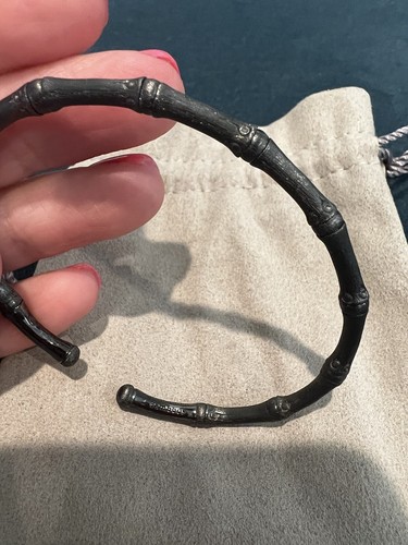 New John Hardy Blackened Silver Flexible Bamboo Bracelet - Picture 4 of 7