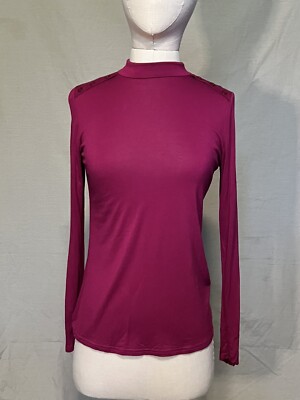 MADE IN FRANCE vie nocturne pink mock neck shirt! so soft, beautiful color!