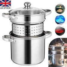 5L Stainless Steel Deep Stock Pasta Pot Induction Cooker Pan with Strainer