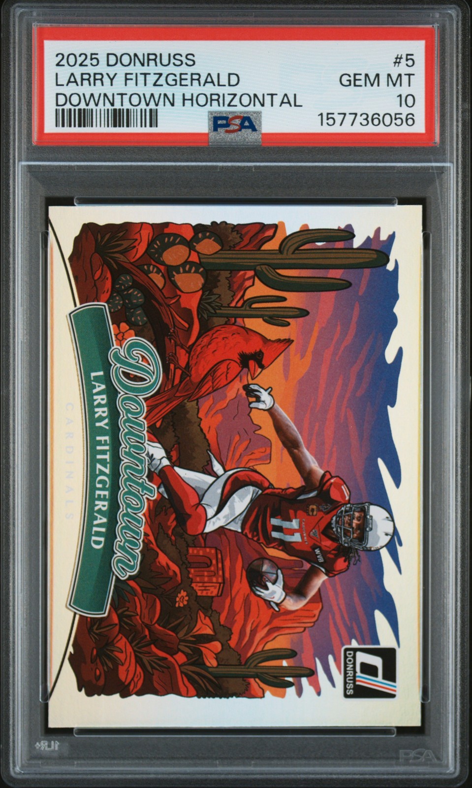 2025 PANINI DONRUSS DOWNTOWN HORIZONTAL #5 LARRY FITZGERALD PSA 10