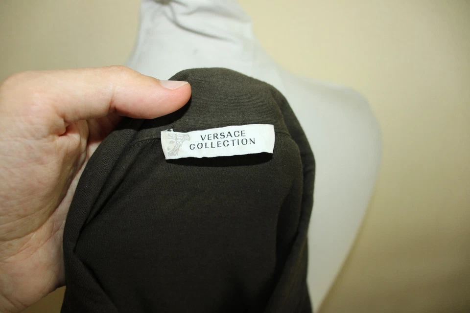 Polo hombre Gianni Versace manga corta logotipo bordado verde algodón talla M - Imagen 4 de 4