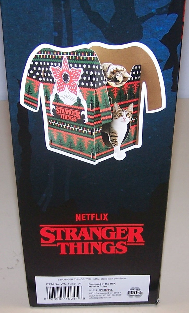 Kitty City Stranger Things Ugly Sweater Demogorgon Cat Tree House