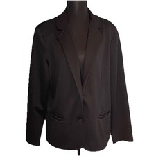 Ko Ko Knits California Womens Black Blazer Jacket Plus Size 20 Made in USA