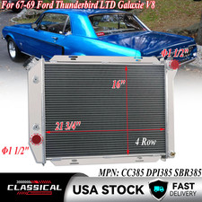 4 Row 62mm Radiator For 1967 68 1969 Ford Thunderbird Ltd Galaxie V8 Atmt 4 Row 62mm Radiator For 1967 68 1969 Ford Thunderbird Ltd Galaxie V8 Atmt
