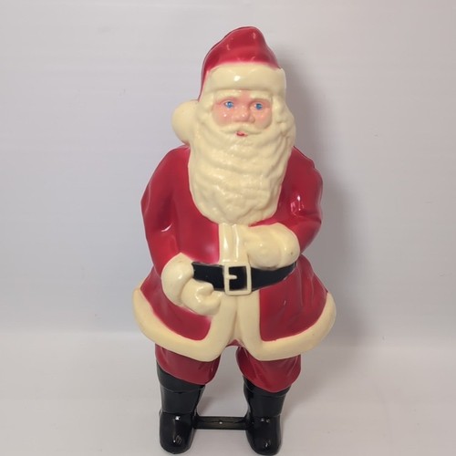 Vintage Santa Claus Blow Mold Light Christmas 17" Hard Plastic 50’s- 60’s Mcm