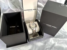 Raymond Weil Jasmine 5229-S5-016559 Woman's Two Tone Bracelet Silver Dial Watch