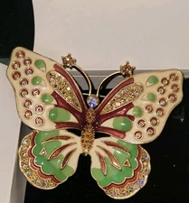 Kenneth Jay Lane Large Pastel Butterfly Pin