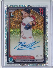 2024 Bowman Chrome Draft Brandon Neely Sparkles Autograph 35/71 Ref Auto