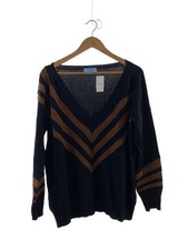 PRADA V-neck cashmere-blend knit sweater (lightweight), size 36, wool, black, 90