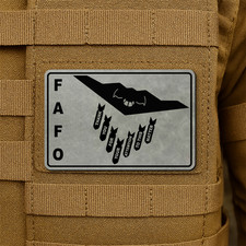 Funny B2 Spirit Bombing Morale Patch 2"x3" Hook & Loop - Laser Engraved Tactical
