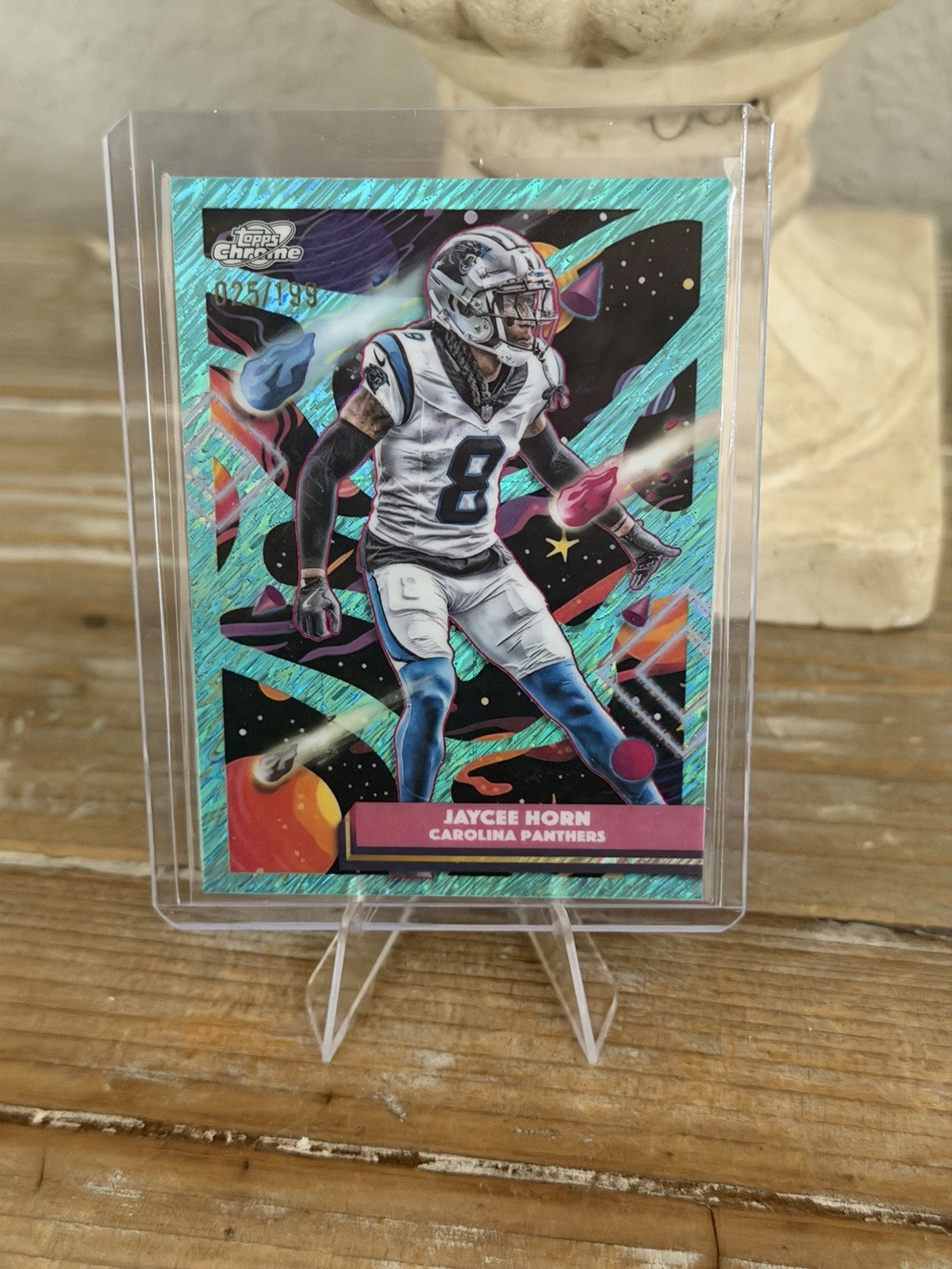 2025 Topps Chrome Cosmic - Jaycee Horn /199 - Aqua Shimmer Refractor Panthers