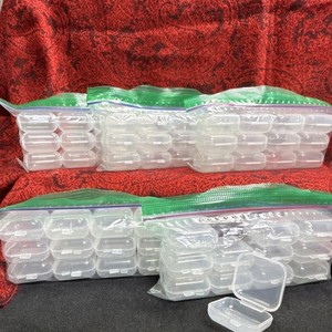 Clear Plastic Bead Storage Boxes Set for Jewelry Making, 5 bags x 12 containers