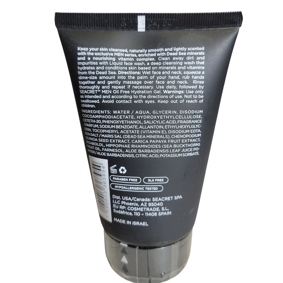 Jabón facial líquido Seacret para hombre 3,4 fl. oz. Minerales nuevos del Mar Muerto Foto 2 de 2
