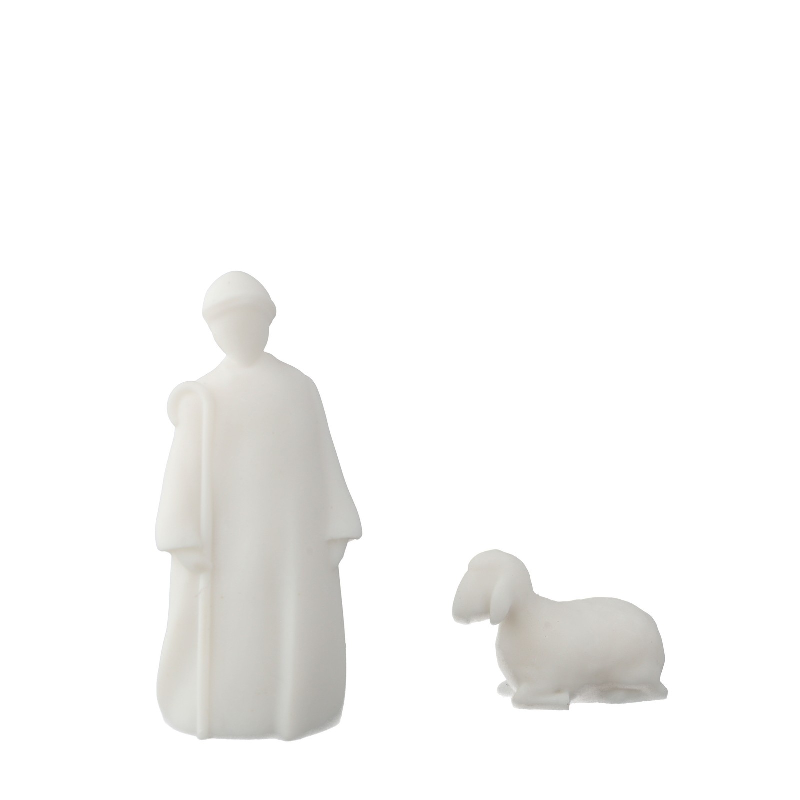 Personnages pour crèche en albâtre avec berger et mouton pour déco de Noël