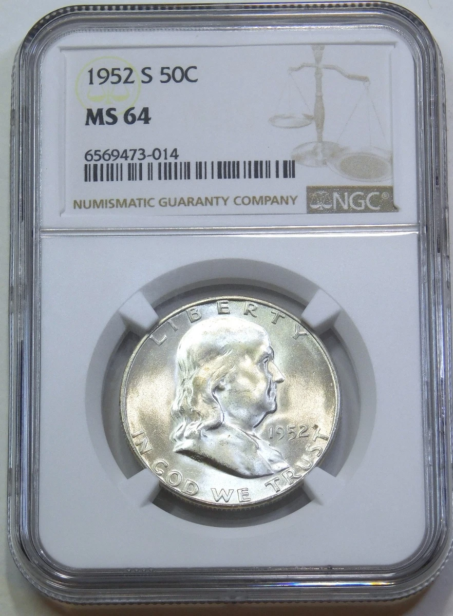NGC 1952 Grade MS 64 Franklin Half Dollars (1948-1963) for sale | eBay
