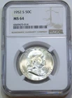 1952-S Franklin Half Dollar NGC MS64 90% FBL Frosty Luster PQ New Holder #B334J